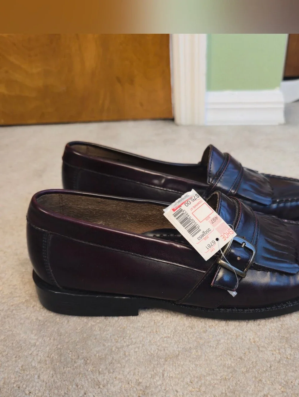 G.H. Bass Parker kiltie buckle loafers in burgundy leather Size 9.5